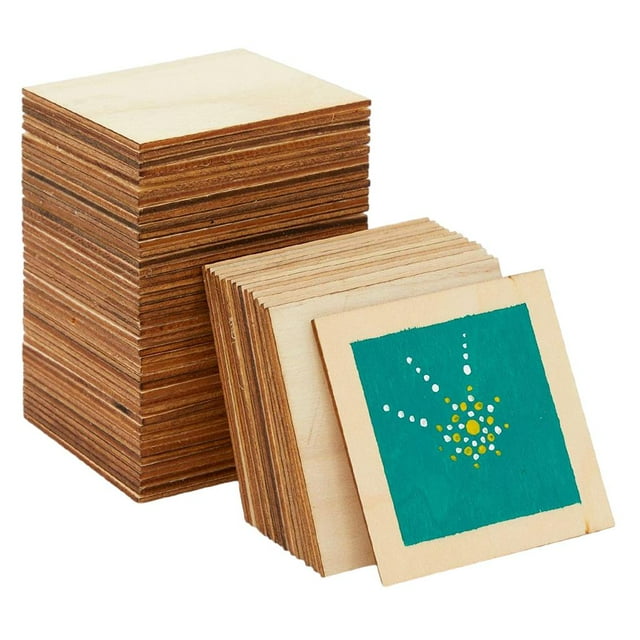 60 Piezas de Rebanadas Cuadradas de Terminar, Piezas Cuadradas de para Proyectos de Artesanía de Bricolaje, Arte de Pirogr Sunnimix Rebanadas De Artesanías