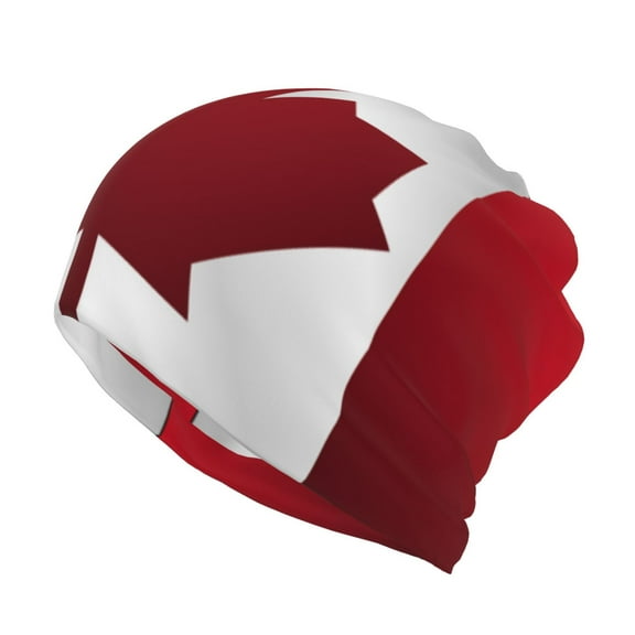 Women Canada Flag Pattern Slouchy Beanie Hat Stretch Turban Hats Headwear Caps Baggy Skull Sleep Scarf