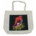 thumbnail image 1 of Pearls Shopping Bag, Close-up Graphic of a Shell with Pearls on an Underwater Stone Rock Inside Sea View, Eco-Friendly Reusable Bag for Groceries Beach and More, 15.5" X 14.5", Cream, by Ambesonne, 1 of 2