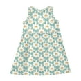 thumbnail image 4 of Girls Dress Green Gold Bow Sleeveless Dress for Girls Hem A-Line Casual Sundress, 4 of 7