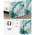 thumbnail image 3 of Abstract Marble Texture Bed Skirt Queen Size 18" Drop Gold Teal Gradient Art Ruffled Wrap Around Bed Skirts Adjustable Elastic Bedskirt Dust Ruffle for Queen Size Bed, 3 of 7
