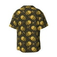 thumbnail image 5 of Uemuo Cute Cartoon Bees Pattern Cotton Linen Short Sleeve Shirts,Casual Lightweight Button Down Shirts,Vacation Beach Summer Tops-4X-Large, 5 of 7