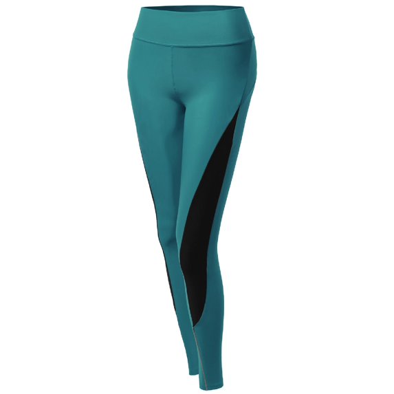 FashionOutfit Women's Side Panel Color Contrast Cycling Legging Pants