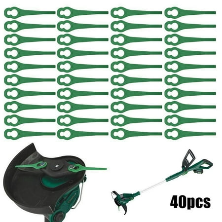 

40pcs For Ferrex Aldi FAR 20-1 Grass Trimmer Plastic Blades 97699 2002706 FE220
