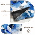 thumbnail image 6 of Round Area Rug 8 Ft, Blue Flowers Washable Non-Slip Circle Carpet for Living Room/Bedroom, Spring Watercolor Leaves Floral Plants Collection Low-Profile Large Area Rugs for Indoor, 6 of 7