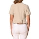 thumbnail image 3 of BLAZER DE TRABAJO CHIC PARA MUJERES INSPIRE, CON CUELLO SHAWL, SIN CUELLO, ABIERTO EN FRONTAL, CORTO, TAMAÑO XL, BEIGE, 3 of 6
