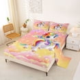 thumbnail image 2 of Metsweet Magical Horse Unicorn King Sheets 4pcs for Girls, Gradient Rainbow Butterflies Bedding,1 Fitted Sheet, 1 Flat Sheet and 2 Pillowcases, 2 of 5