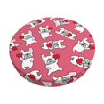 thumbnail image 1 of Disketp French Bulldog Funda Redonda para Taburete, Funda de Cojín para Silla de Bar Suave y Elástica-14 inch, 1 of 7