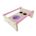 thumbnail image 1 of Soporte de percha para loros, de madera para pájaros con cuenco de agua para comida, taza de alimentación para jaula de pájaros Rosado jinwen Soporte para percha de loro, 1 of 8