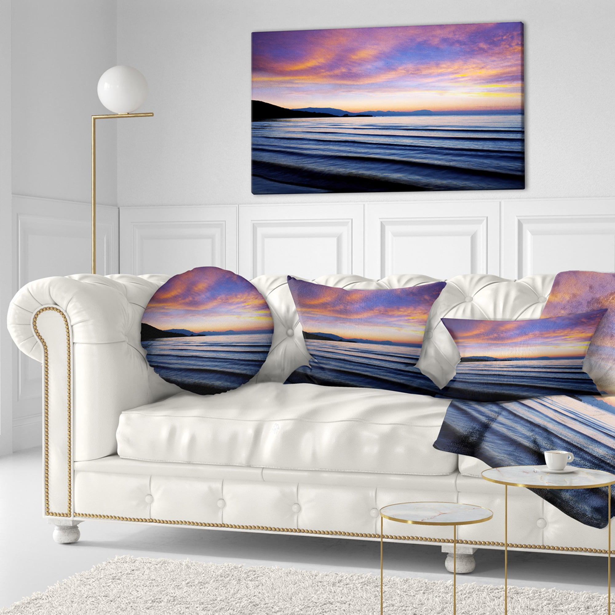 Designart 12" x 20" Sea & Shore Polyester Throw Pillow