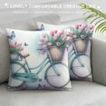 thumbnail image 3 of COMIO Spring Decorations Pink Tulip Spring Pillow Covers Butterfly Flowers Bicycle Throw Pillow Case Hello Love Flowers Market Farmhouse Cushion Cover for Home Sofa Couch, 3 of 5