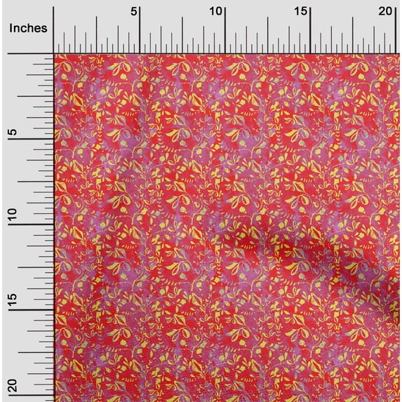 oneOone Viscose Chiffon Red Fabric Batik Sewing Material Print Fabric By The Yard 42 Inch Wide
