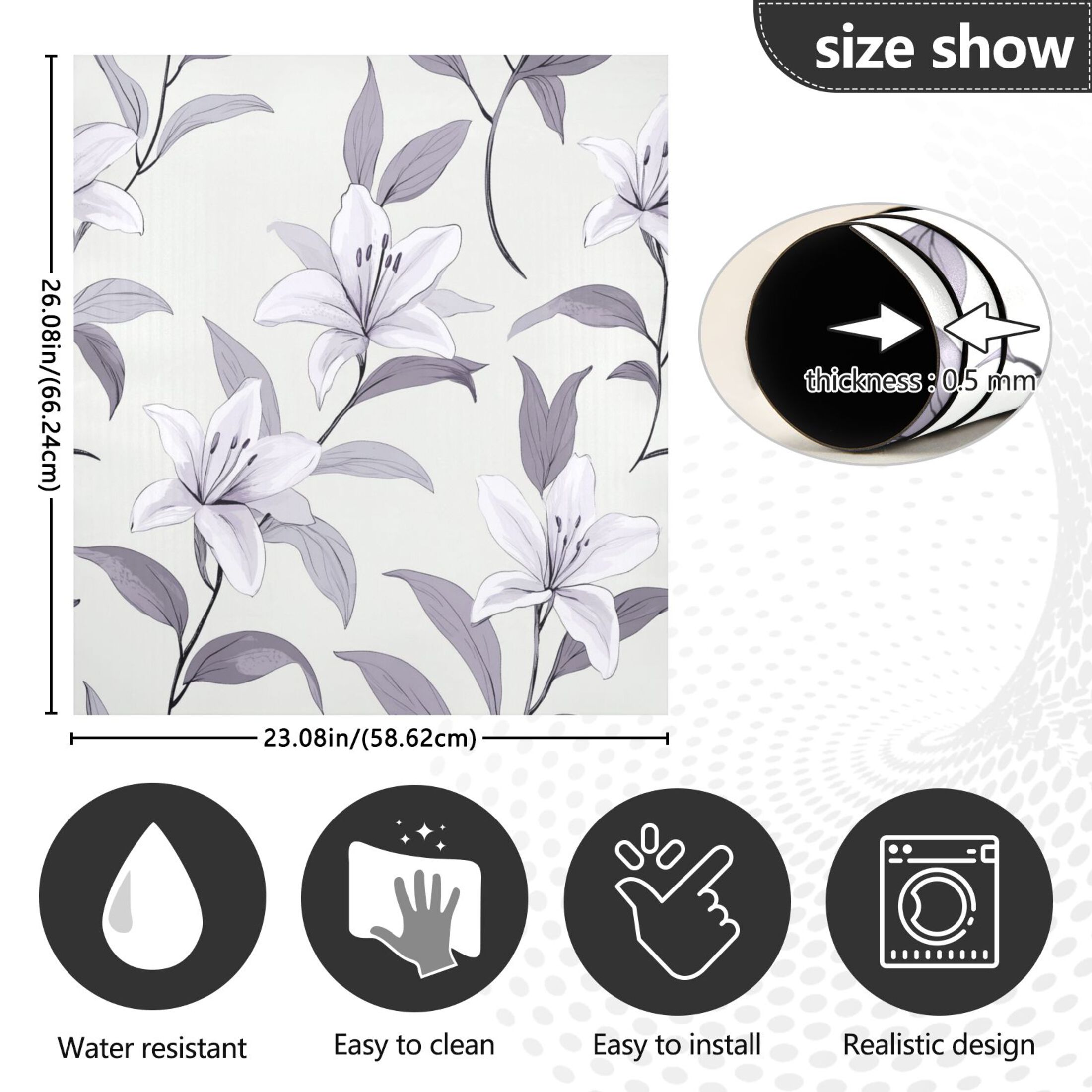 Dishwasher Magnetic Sticker 23x26 Inch Refrigerator Magnetic Sticker Washing Machine Magnetic Sticker Kitchen Panel Magnetic Sticker Home Decor Super Beautiful Purple Flowers