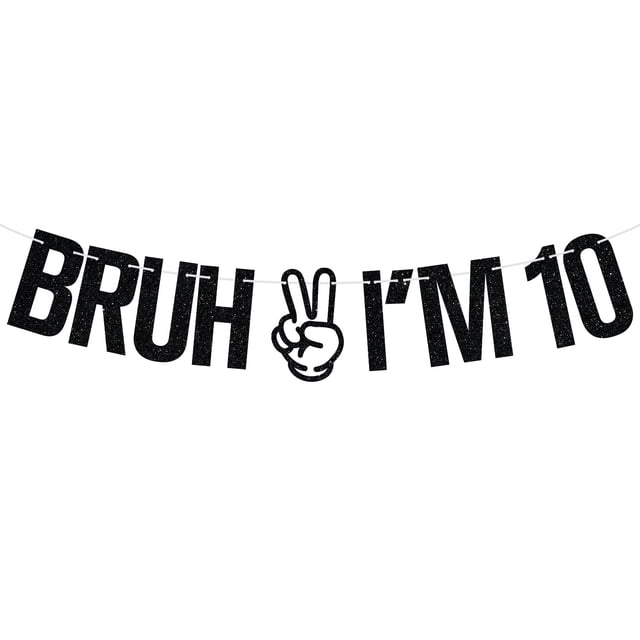 Banner Tivurcia Bruh tengo 10 años negro con brillo 2 m