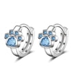 thumbnail image 1 of Lindos pendientes con hebilla para orejas de mascota, huellas de garras de gato, taladro de circonita azul, hebilla para orejas de cobre, estilo coreano, 1 of 5