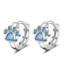 thumbnail image 1 of Lindos pendientes con hebilla para orejas de mascota, huellas de garras de gato, taladro de circonita azul, hebilla para orejas de cobre, estilo coreano, 1 of 5