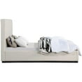 thumbnail image 6 of Maklaine Contemporary Rich Beige Linen Textured Fabric King Bed, 6 of 10