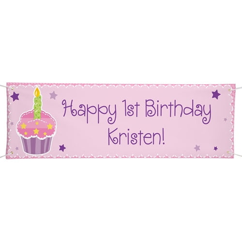 personalized oversized birthday banner party cupcake cupcake birthday banner