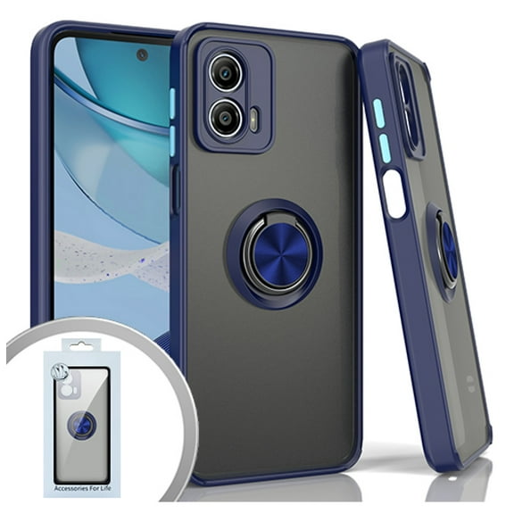 FOR Motorola Moto G 5G 2023 O-Ring Style Kickstand Cover Phone Case - Blue