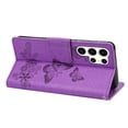 thumbnail image 5 of SaniMore for Samsung Galaxy S23 Ultra Case with Wrist Strap, Butterfly Embossed Magnetic Card Slot & Cash Bag Shockproof PU Leather Flip Folding Wallet Kickstand for Samsung S23 Ultra, Purple, 5 of 7