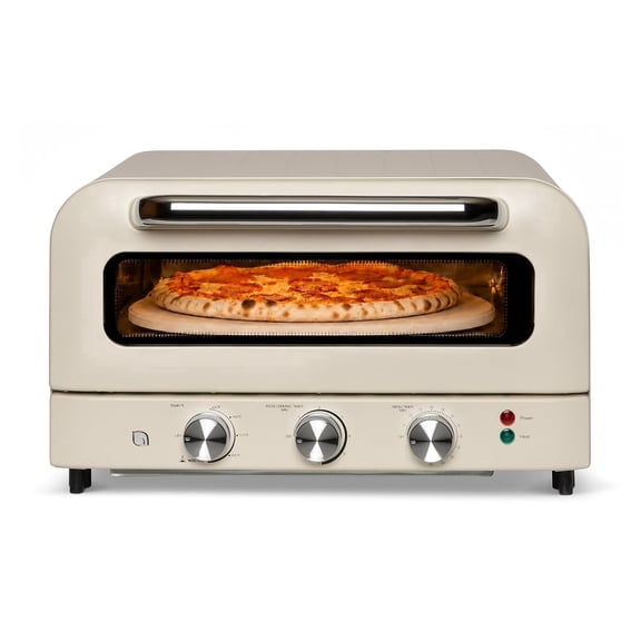 Willow 1800W Electric Pizza Oven, White – Indoor Countertop Pizza Maker, Digital Temp Control, Preheat & Keep Warm Function, Pizza Stone Included, Heats to 750°F for Stone-Baked Pizza