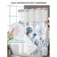 thumbnail image 4 of No Hook Cloth Fabric Shower Curtain with Snap in Liner, Coastal Jellyfish Waterproof Shower Curtains Set with See Through Top Window, Farmhouse Nautical Conch Coral Starfish Bath Curtains 72"x96", 4 of 6