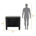 thumbnail image 3 of Knubmt Wood Kitchen Island with 3 Open Shelves, Island Table for Living Room, Dining Room, Kitchen, White + Black, 3 of 9