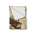 thumbnail image 2 of Japanese Dragon Soft Flannel Fleece Throw Blanket, Antique Paper Style Grunge Backdrop with Old, Cozy Plush for Indoor and Outdoor Use, 70" x 90", Brown Yellow Beige, by Ambesonne, 2 of 5