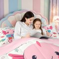 thumbnail image 5 of Manfei Cute Axolotl 7-Piece Twin Bedding,Kawaii Ocean Animal Bedding Comforter Set,Pink Reversible, 5 of 7