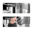 thumbnail image 3 of 1 dispensador de masa para panqueques con embudo para hornear de acero inoxidable + soporte fijo con recolector de masa, 3 of 5