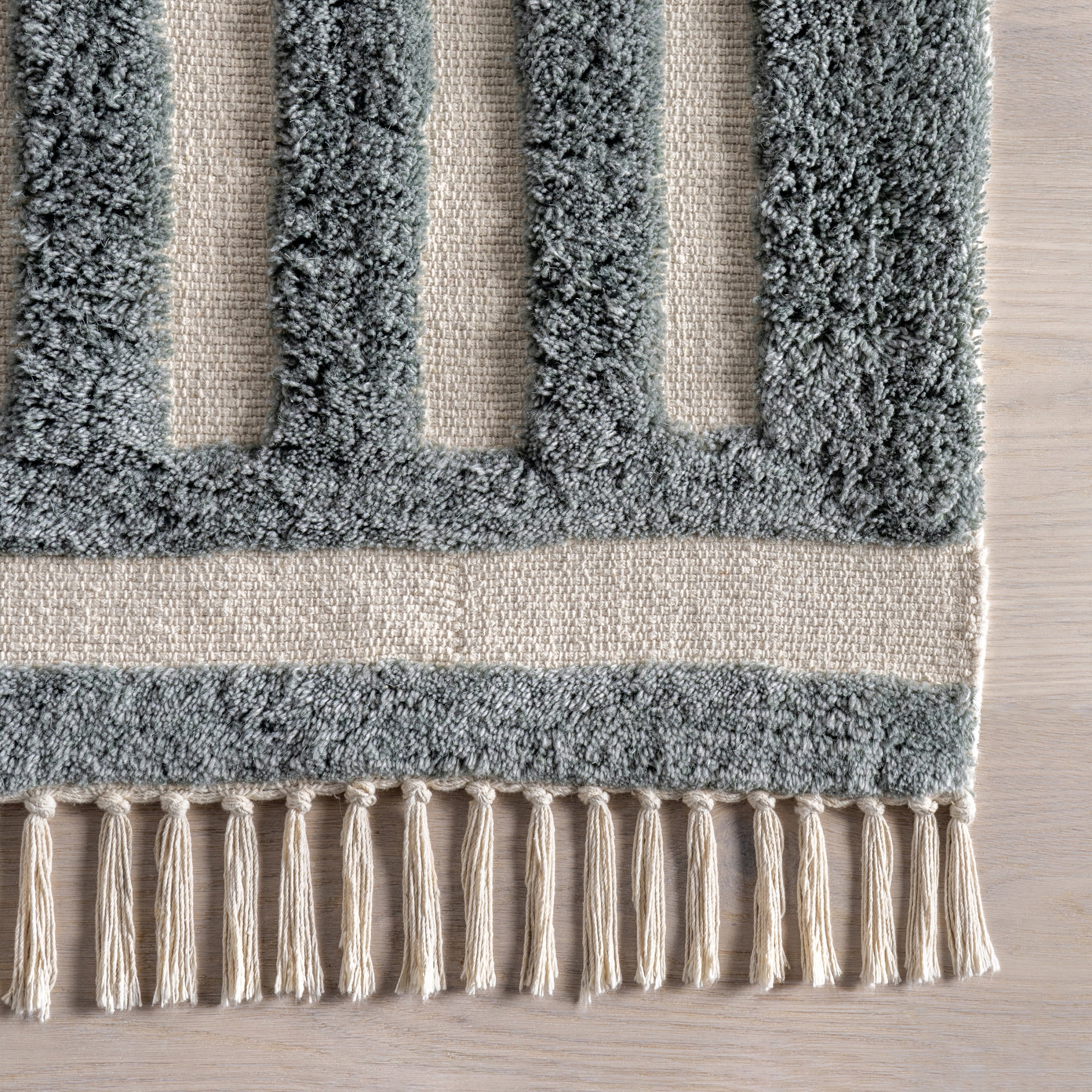 Rugs USA Merrick Tasseled Cotton and Wool Area Rug, 7' 6" x 9' 6", Merrick Teal