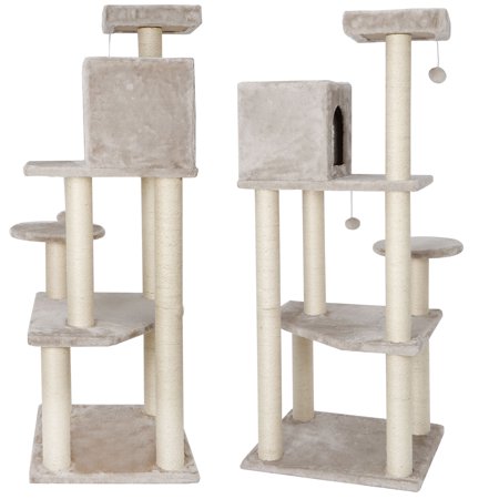 Furniture Activity Cat Tree Condo Pet 56" Tower Play House with Perches