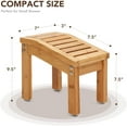OasisSpace Bamboo Shower Chair Foot Rest Small Shower Foot Stand for