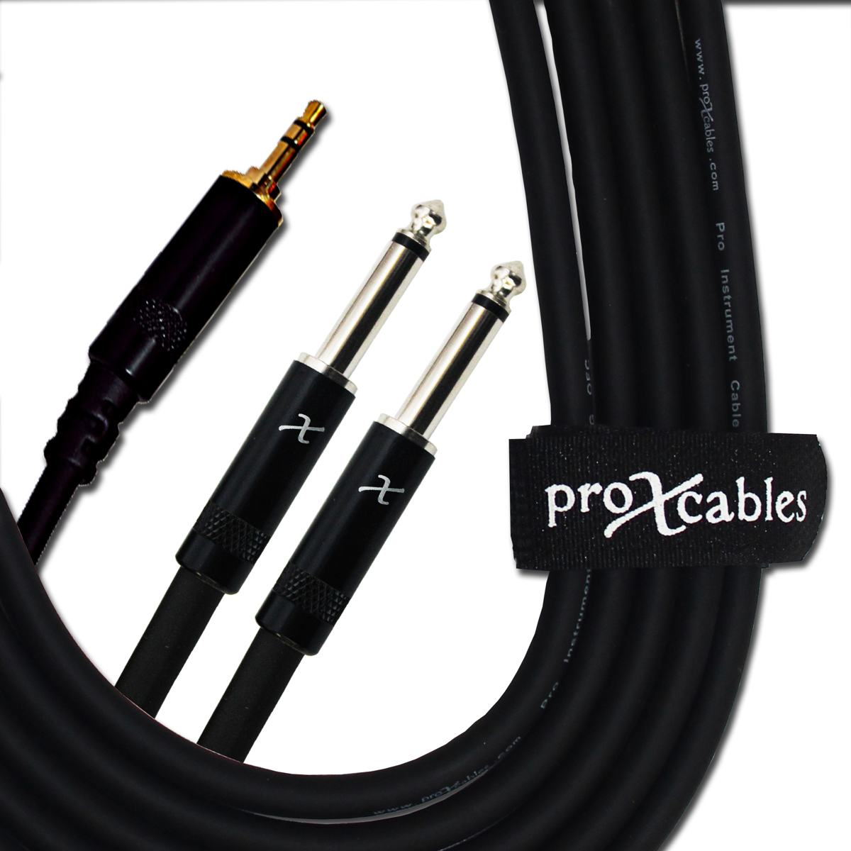 ProX XC-MYP03 3' 1/8" (3.5mm) Mini-TRS to Dual TS-M Unbalanced High Performance Audio Y Cable