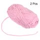 thumbnail image 3 of 2Madejas Chenilla Hilo Terciopelo Manta Hilo 2x100g/7.1oz 6 Súper Voluminoso Poliéster Suave Tejido para Ganchillo Tejedura Bolsos Bufanda Sombrero, Rosa, 3 of 7