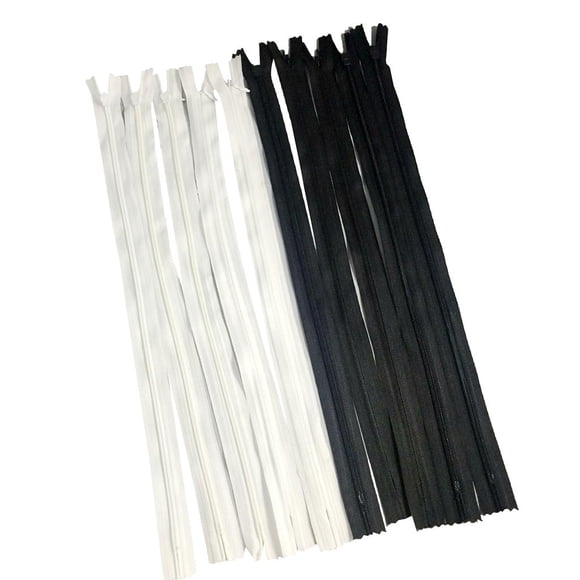 Fermetures Éclair en Nylon en Vrac pour Artisanat de Couture, Fermetures Éclair Invisibles Noires et Blanches pour Couture Bricolage, s