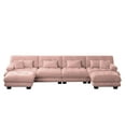 thumbnail image 6 of Gewnee Oversize Luxury Modular Pink Chenille Deep Seat 4-Seater Sectional Sofa Couch With 2 Convertible Ottomans,U Shaped Couch for Living Room, 6 of 14