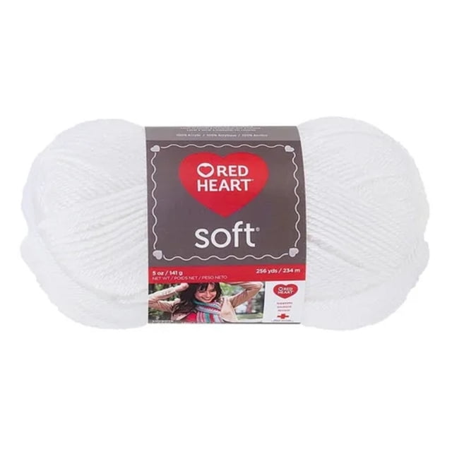 Estambre White Suave Acrílico Soft Red Heart 4600 Coats Red Heart White