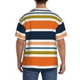thumbnail image 3 of Fotbe Colorful Pastel Stripes Camisa Estampada de Manga Corta para Hombre, Casual de Verano, Estilo Playero, Sin Arrugas-Medium, 3 of 5