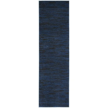 HomeRoots 2' X 10' Midnight Blue Non Skid Indoor Outdoor Runner Rug
