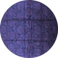thumbnail image 1 of Ahgly Company Machine Washable Indoor Round Oriental Blue Industrial Area Rugs, 7' Round, 1 of 4
