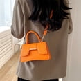thumbnail image 4 of Bolso de hombro con patrón de cocodrilo para mujer, bolsos cuadrados pequeños, bolsos cruzados Vintage de Color puro, bolsos de cuero PU, 4 of 5