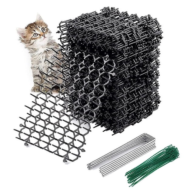 12 Uds Alfombrilla para Gatos con PúAs, en Repelente de PúAs de Animales, Tira de Espinas de JardíN, TapóN de ExcavacióN, PúAs Disuasorias para Gatos