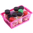 thumbnail image 2 of YBM Home Plastic Storage Basket Bin and Drawer Organizer, 11.5” x 8” Pink (3-Pack), 2 of 9