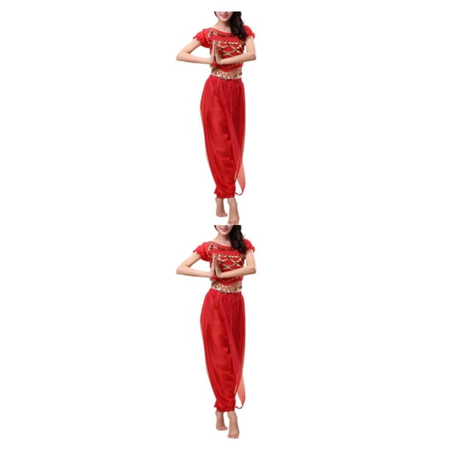 Minnieouse Pantalones de danza del vientre indio, conjunto de disfraz con cordones en la espalda, traje Sexy para adultos, ropa de moda para Type10 NO10