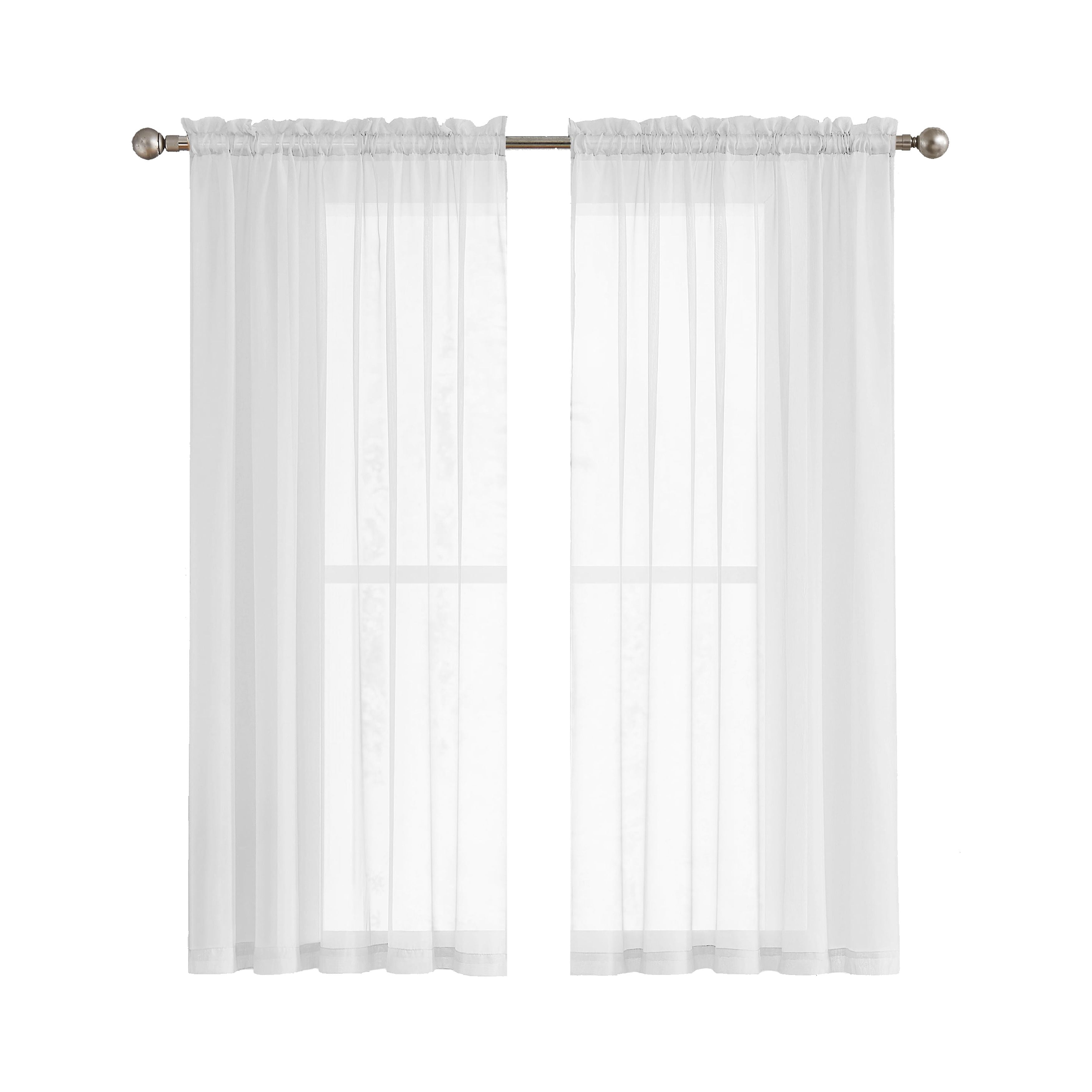 Window Elements Traditional, Contemporary, Farmhouse, Modern 1 Piece Sheer, Light Filtering Curtain Set