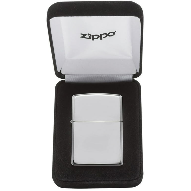 Unique Zippo High Polish Sterling Silver Refillable Pocket Lighter