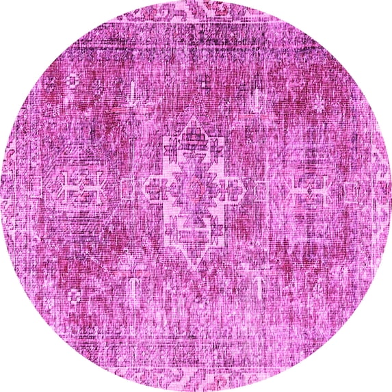 Ahgly Company Indoor Round Persian Pink Traditional Area Rugs, 6' Round