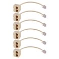 thumbnail image 1 of 6x Rj11 6p4c 2 Way Outlet Telephone Jack Line Splitter Adapter Beige, 1 of 5