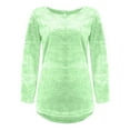 thumbnail image 3 of Baberdicy Sweaters for Women Crew Neck Plush Top Long Sleeve Thin Fashion Ladies Pullover Sweater Womens Sweaters Green, 3 of 6